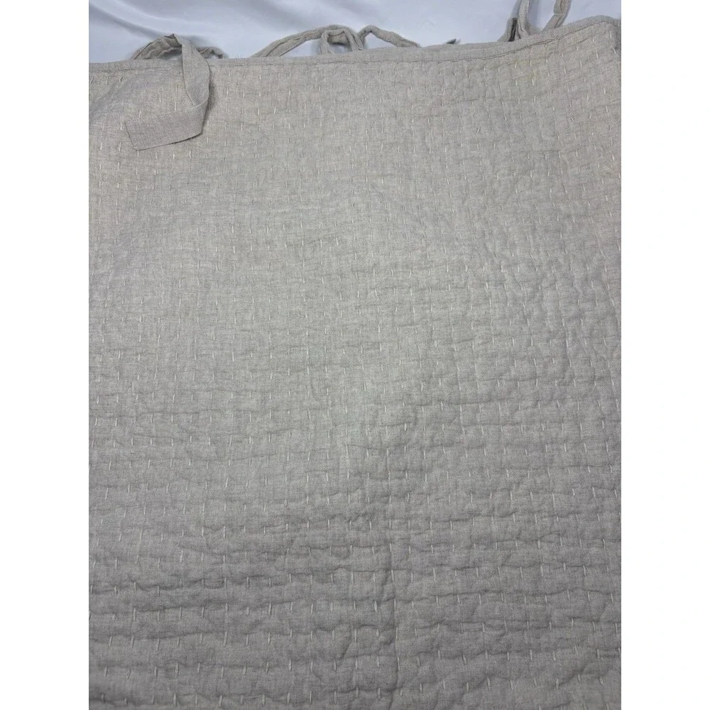 Pottery Barn Beige Pick Stitch Euro Shams